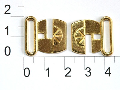 Застежки металл для купальников 048R золото 17мм (упаковка 100 штук)0